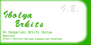 ibolya brkits business card